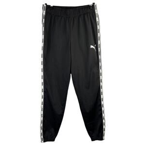 PUMA Men's Size Small Track Pants with White Side Taping Black